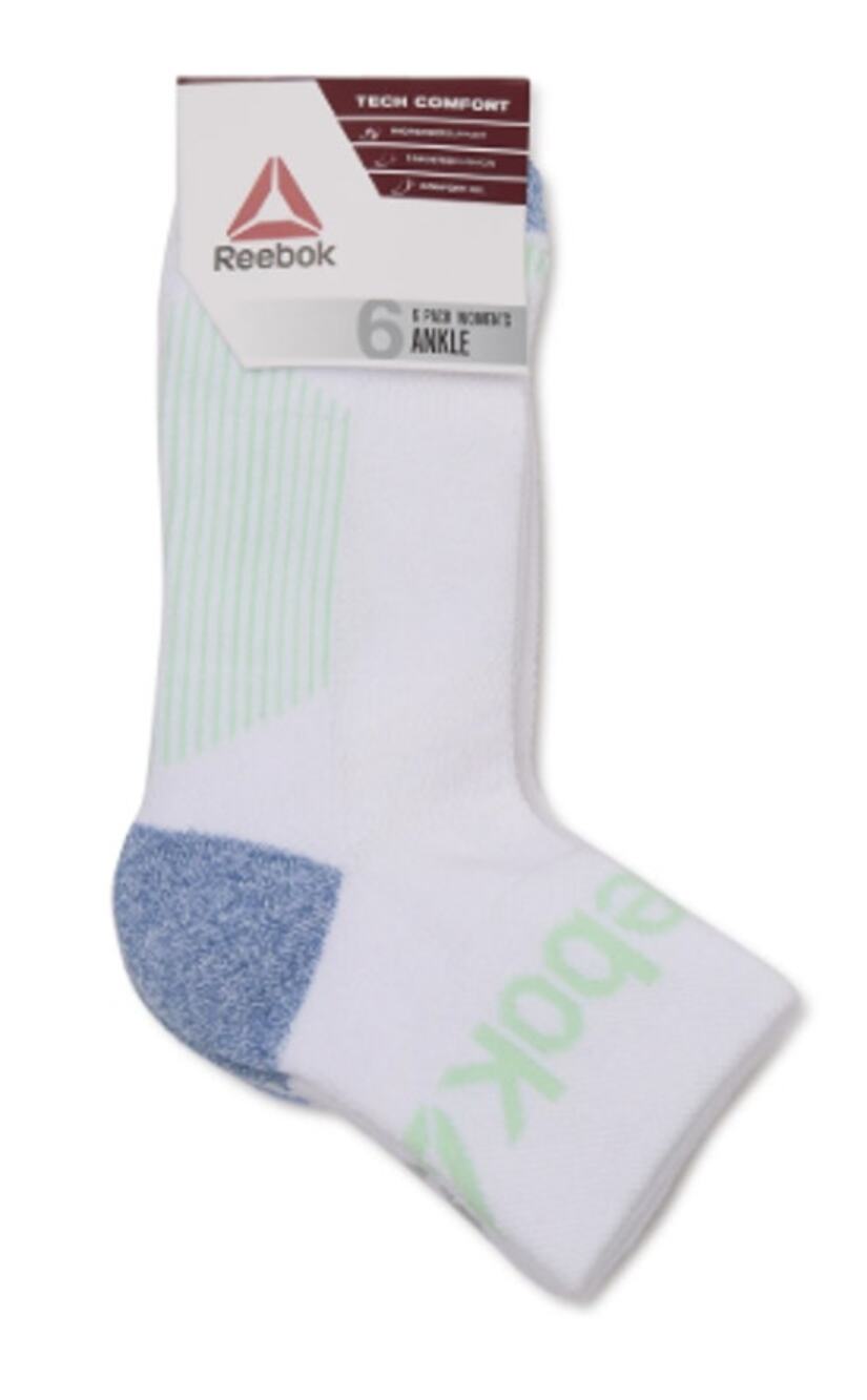 Reebok Target Cushion White Ankle Socks 6 Pairs Shoe Size 4-9 Comfort NEW Womens